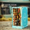 MIEBELY Book Nook Kits for Adults, DIY Miniature House Kit with 2 Lights, Tiny House Booknook for Adults, Teen and Beginners to Build, 3D Wooden Puzzle Dollhouse Creative Idea Gift for Book Lover