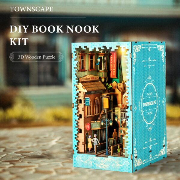 MIEBELY Book Nook Kits for Adults, DIY Miniature House Kit with 2 Lights, Tiny House Booknook for Adults, Teen and Beginners to Build, 3D Wooden Puzzle Dollhouse Creative Idea Gift for Book Lover